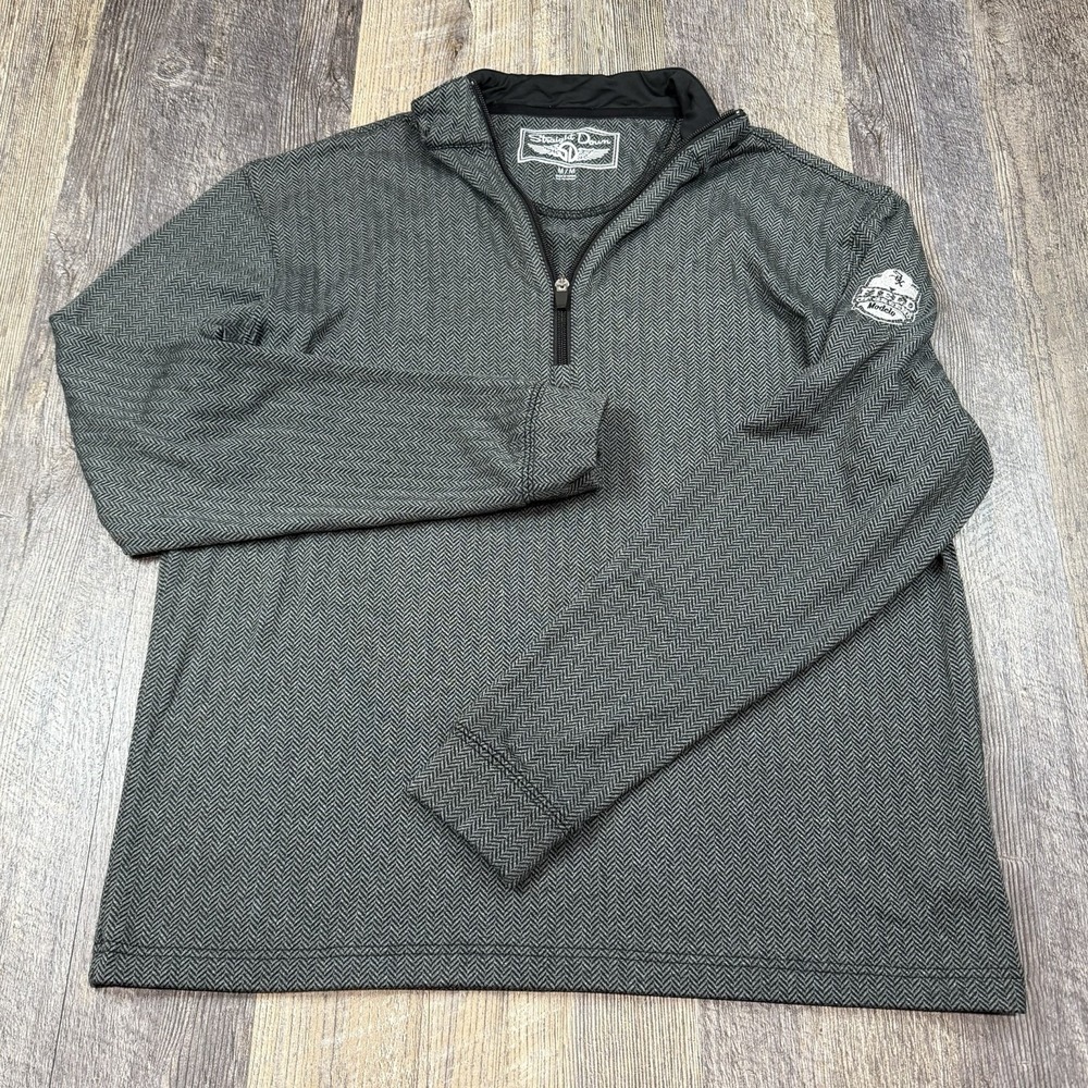 Straight Down Chicago White Sox 1/4 Zip Pullover Mens Medium Gray Herringbone
